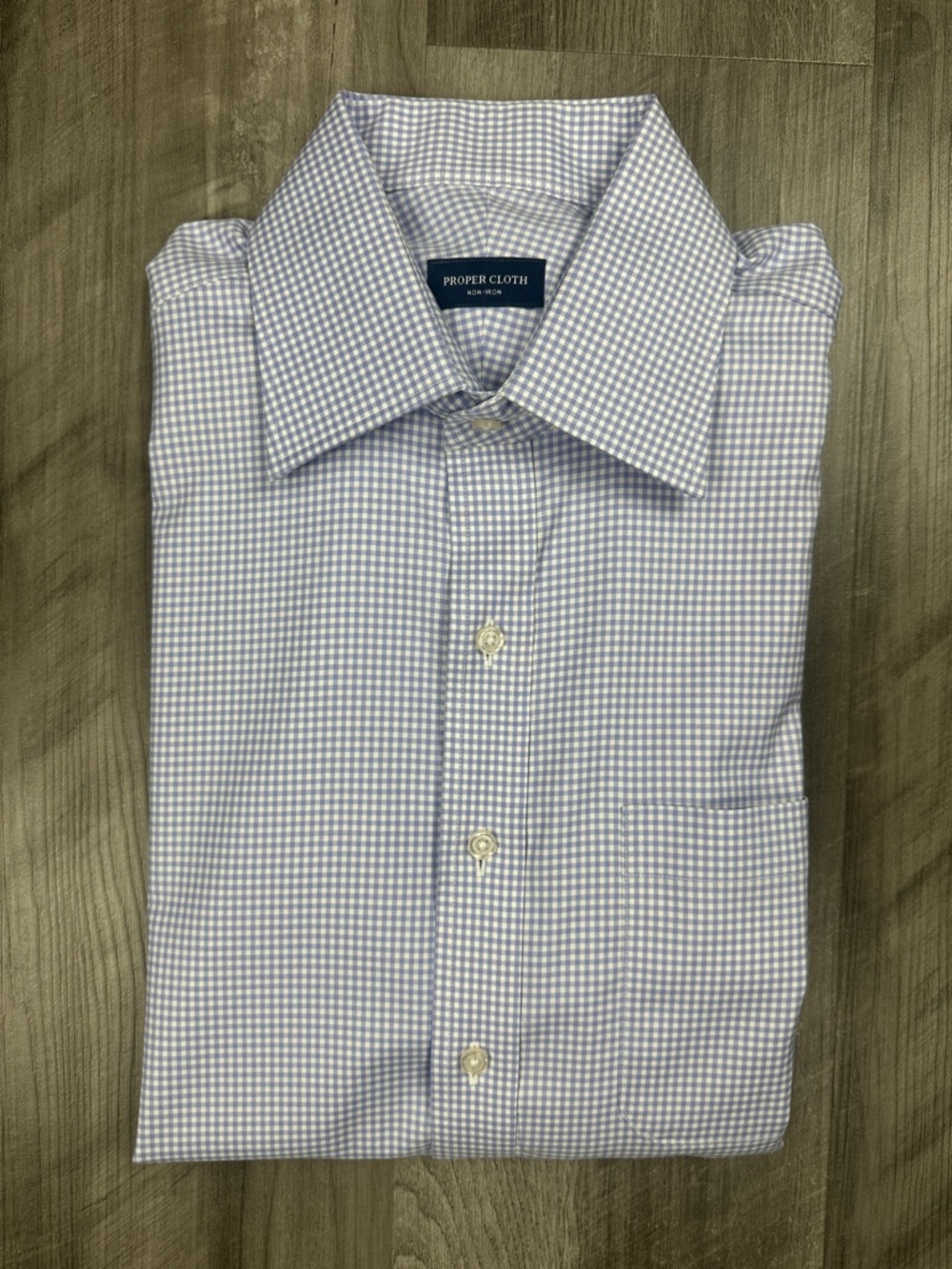 Proper Cloth Non-Iron Stretch Supima Micro Gingham Long Sleeve - 16 / 34 (L)